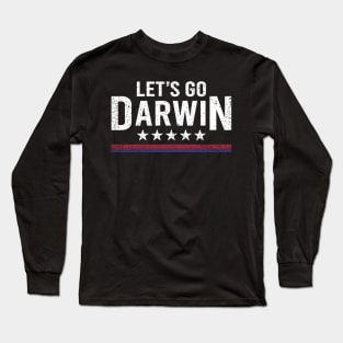 Lets Go Darwin US Flag Vintage - Darwin Day Long Sleeve T-Shirt